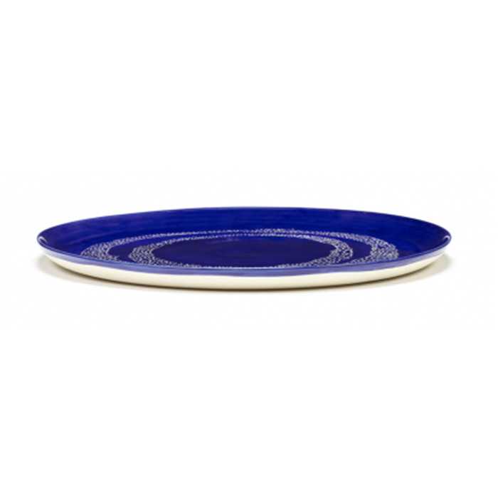 Assiette de Service Feast Lapis Lazuli Swirl-Dots Blanc