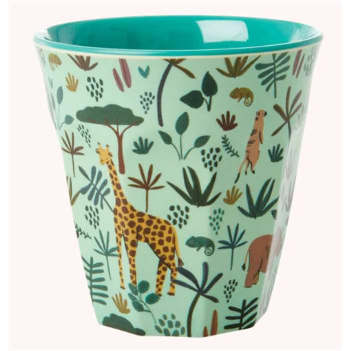 Melamine Cup-Medium-Green All Iver Jungle Animals