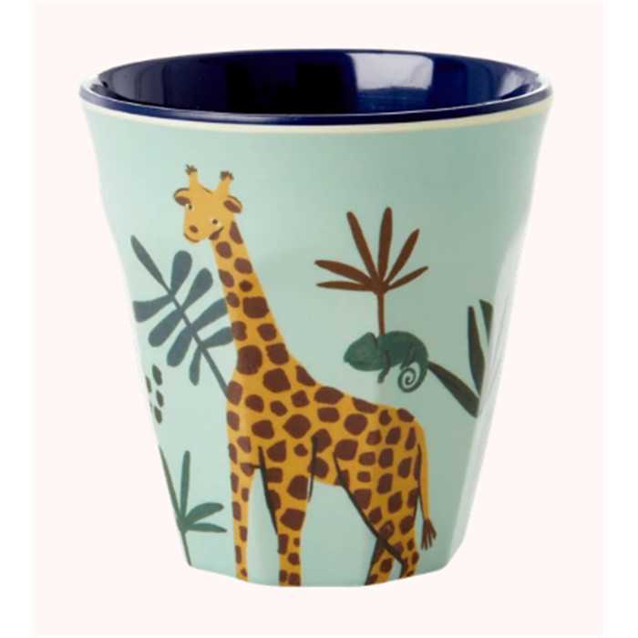 Melamine Kids Cup-Small-Blue Jungle Animals