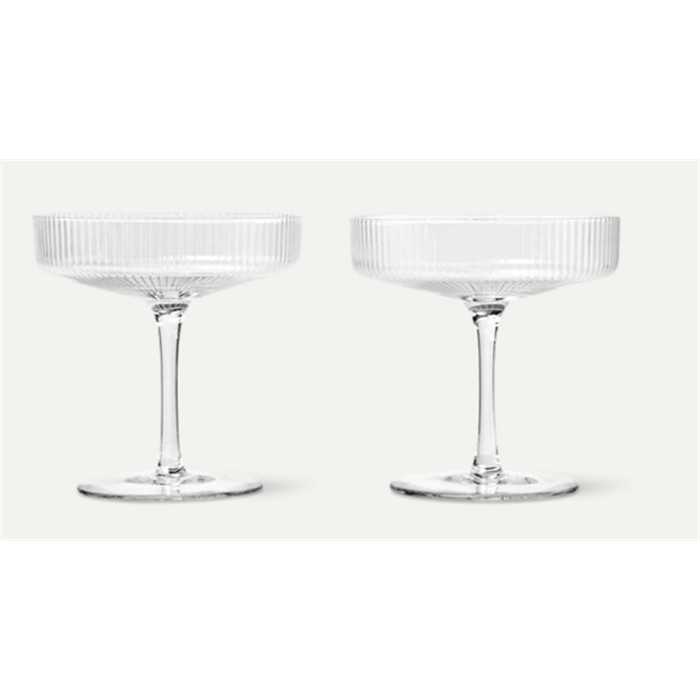 Ripple Champagne Saucers Set of 2 Clear