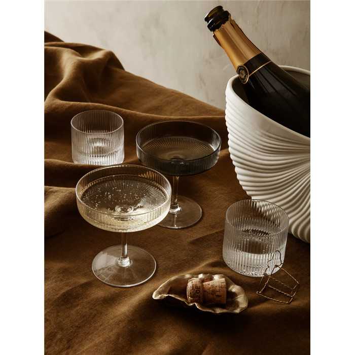 Ripple Champagne Saucers Set of 2 Clear